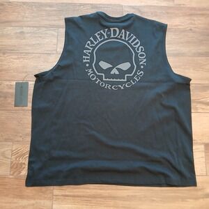 Harley Davidson Shirt Mens 5XL Black Muscle Tee Tank Motorcycles Skull Graphic